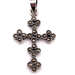 Nanis Italian Jewels Silver and Brown Cross Necklace